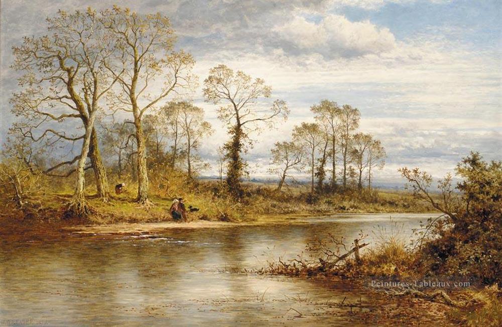 Un fleuve anglais à l’automne paysage Benjamin Williams Leader Peintures à l'huile